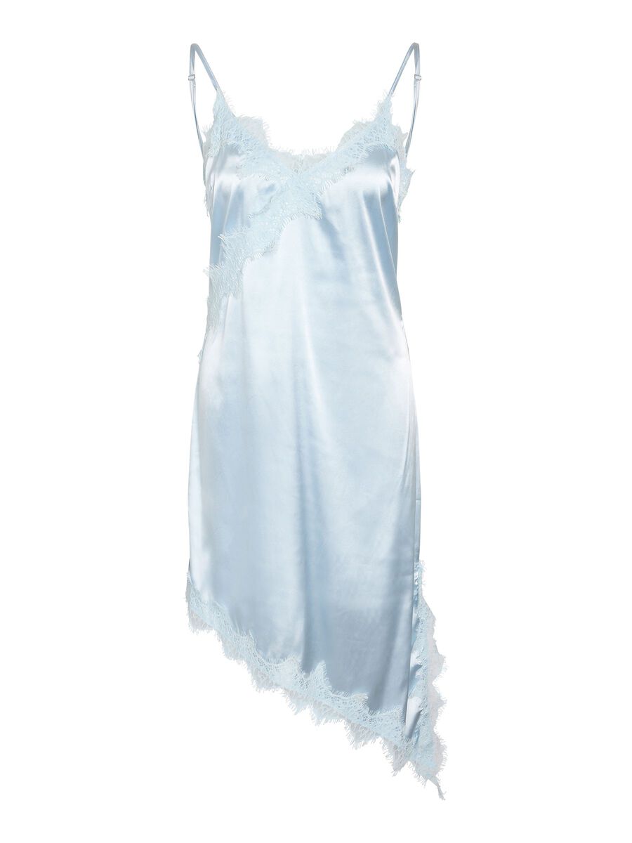 Carousel image - SATIN SLIP DRESS, Cerulean | 1