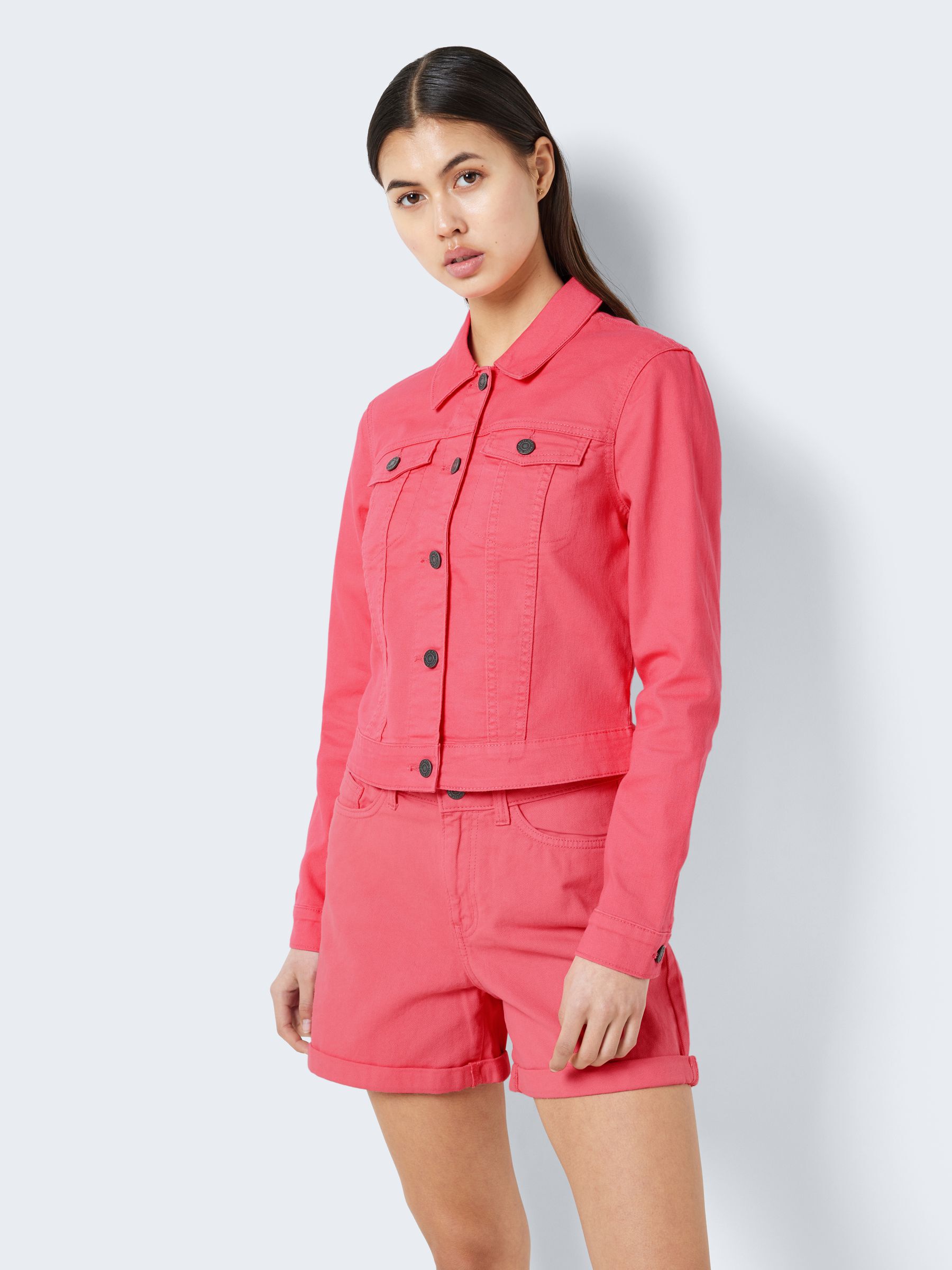 Short pink top denim jacket