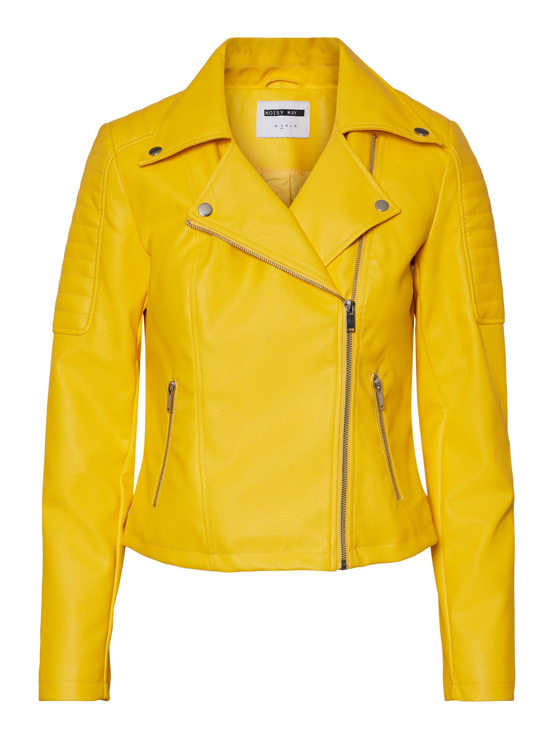 LEATHER LOOK JACKET Yellow NOISY MAY