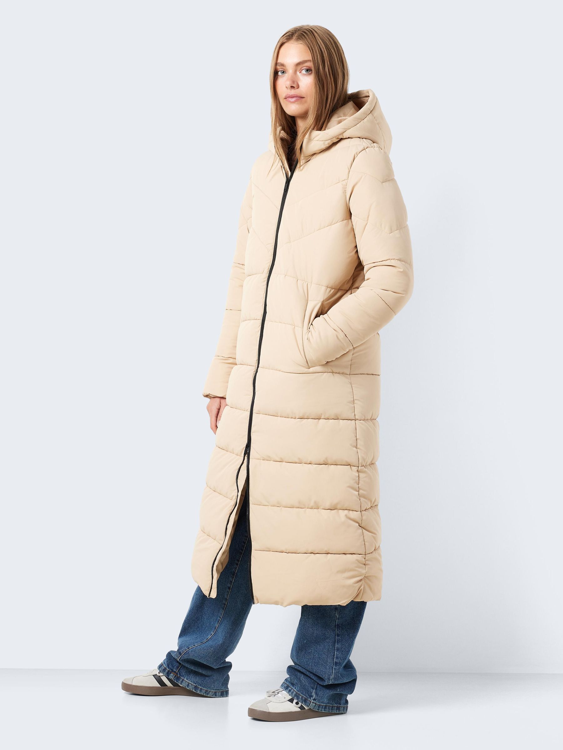 NMDALCON EXTRA LONG PUFFER JACKET Beige NOISY MAY