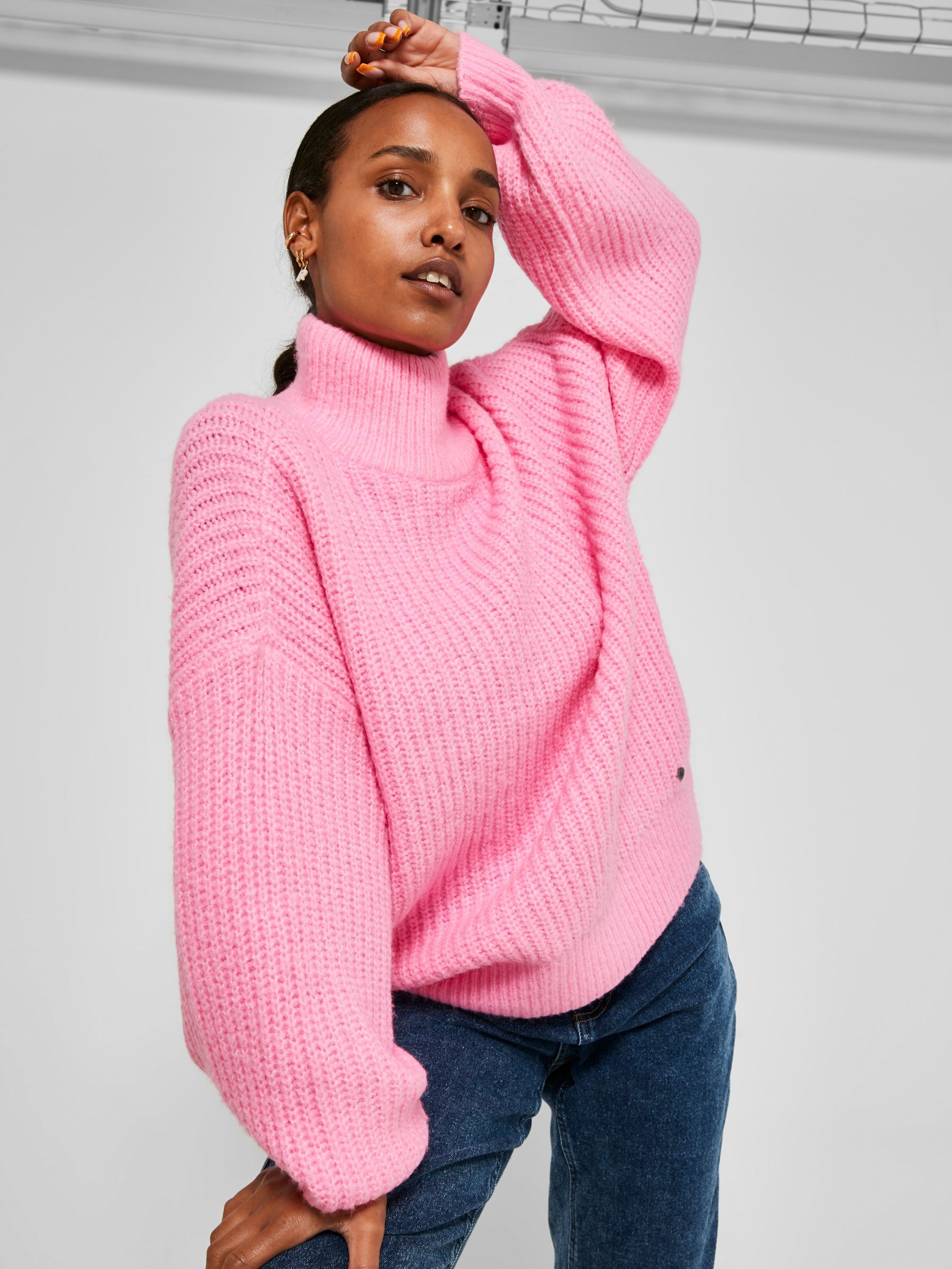 Pull grosse maille rose 2025