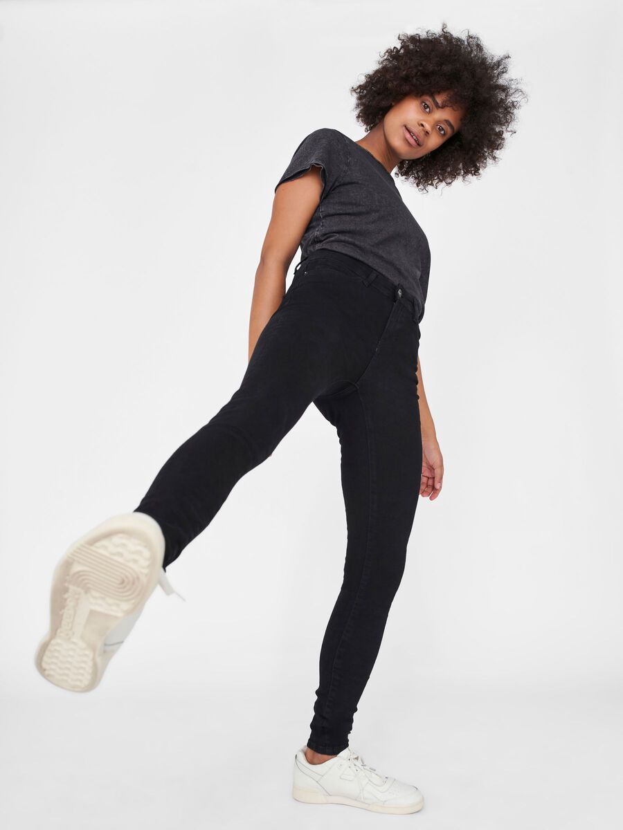 Noisy May NMLUCY NORMAL WAIST SKINNY FIT JEANS, Black, highres - 27012754_Black_007.jpg