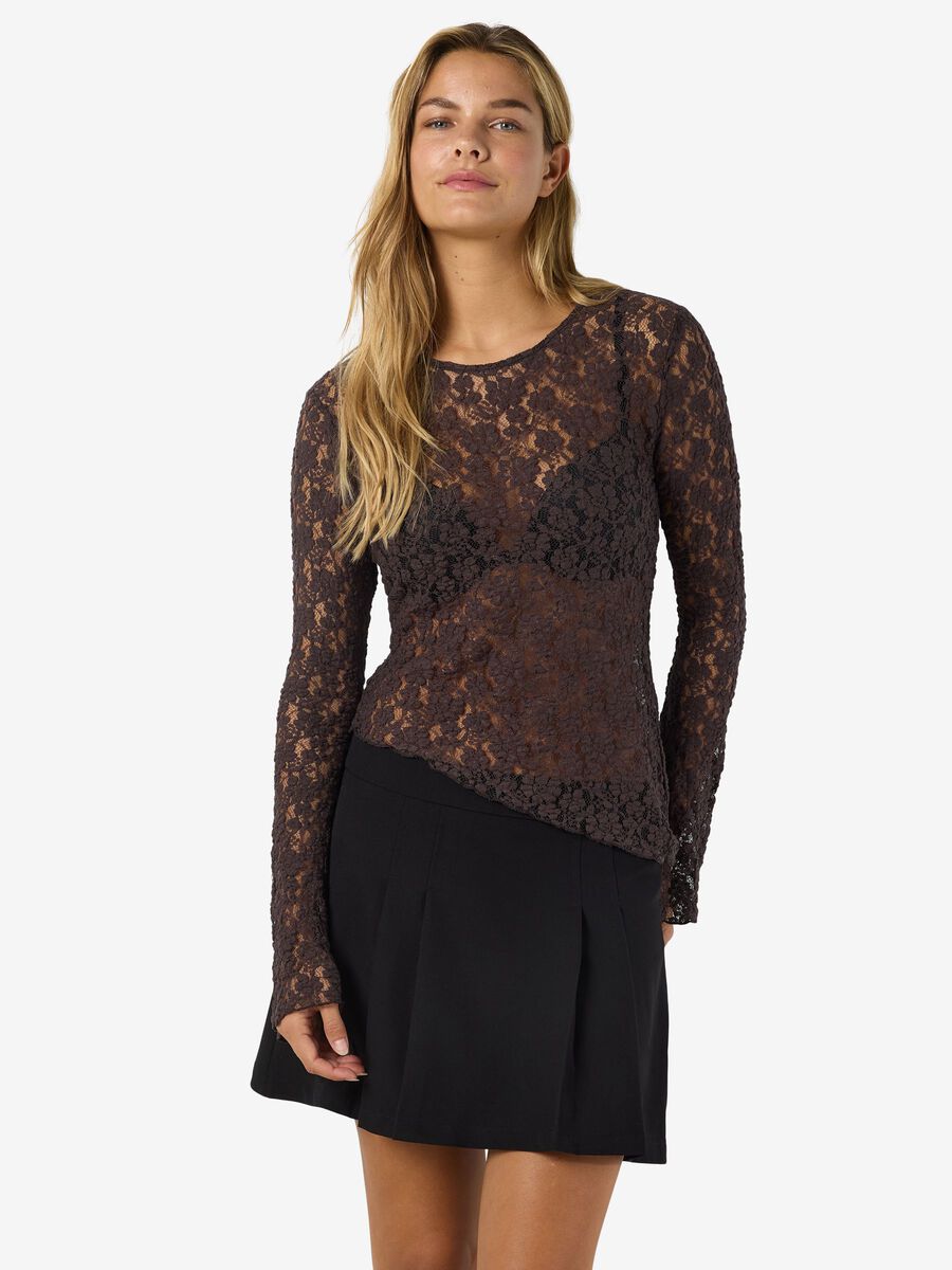 Product tile image - DENTELLE TOP, Chocolate Brown | 27037257_ChocolateBrown