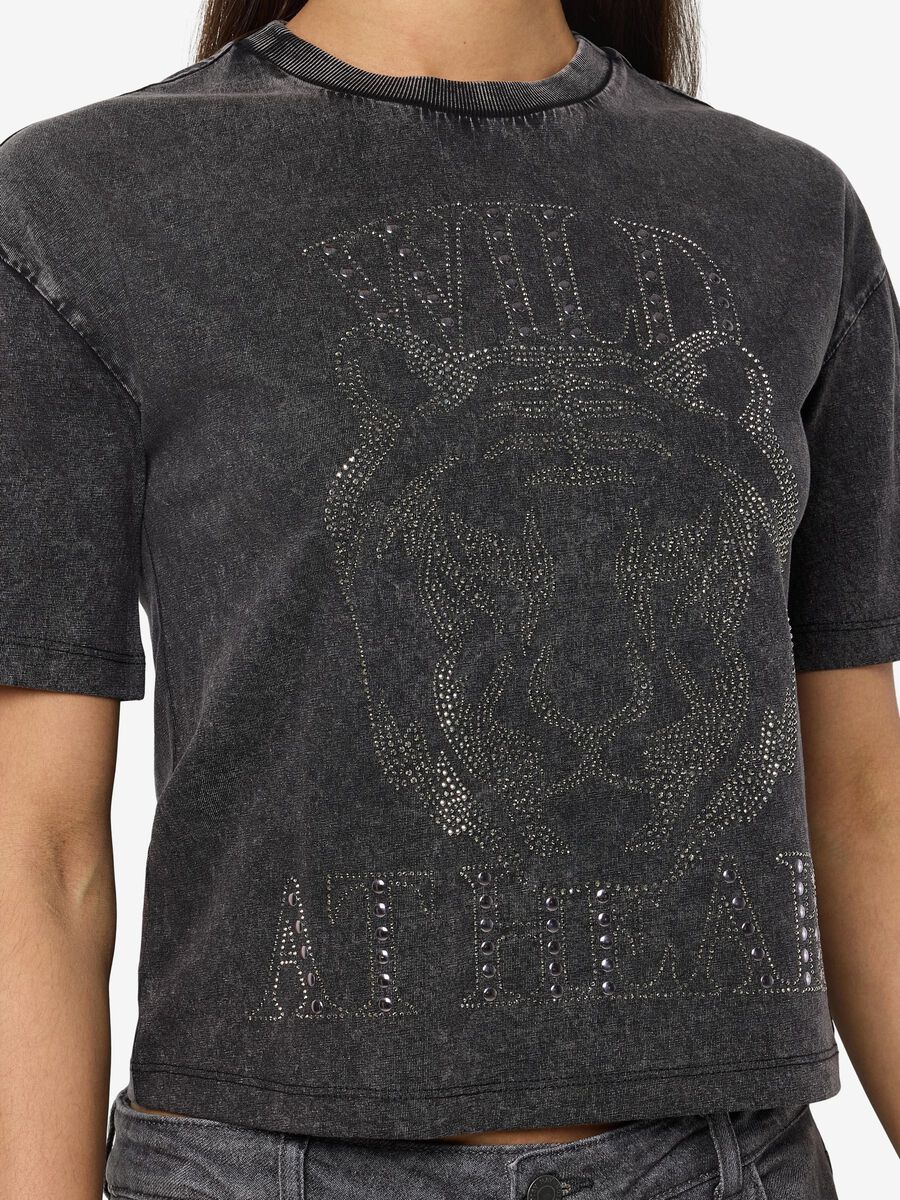 Carousel image - RHINESTONE T-SHIRT, Charcoal Gray | 5