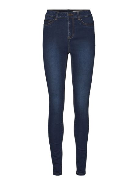Noisy May NMCALLIE HÖGA SKINNY FIT-JEANS, Dark Blue Denim, highres - 27007979_DarkBlueDenim_966995_001.jpg