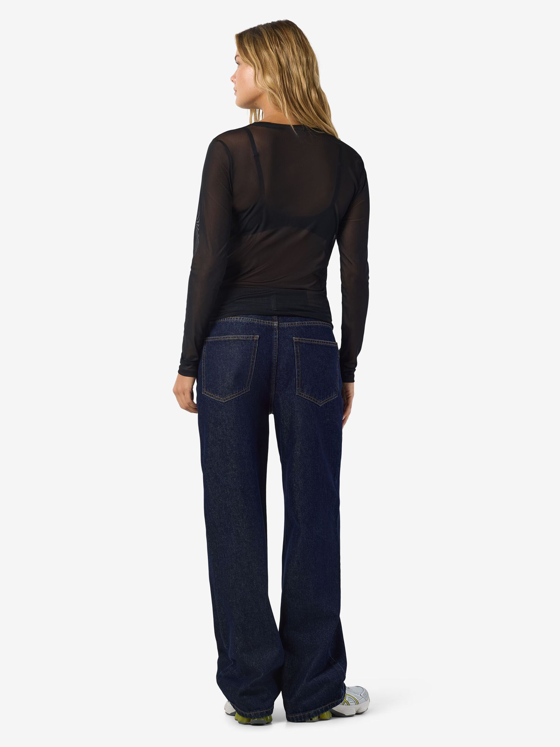 Carousel image - LONG SLEEVED MESH TOP, Black | 3