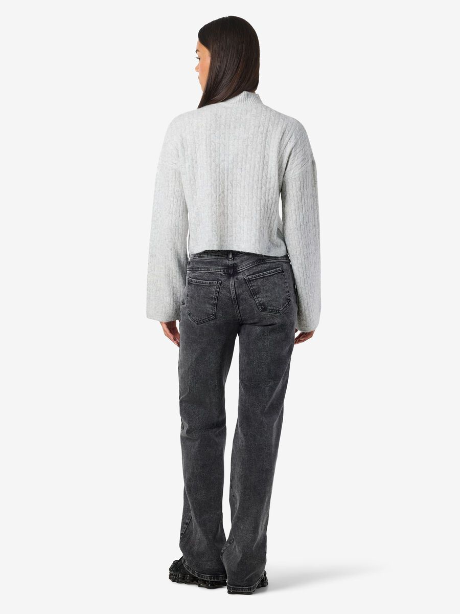 Carousel image - CABLE KNIT JUMPER, Light Grey Melange | 3