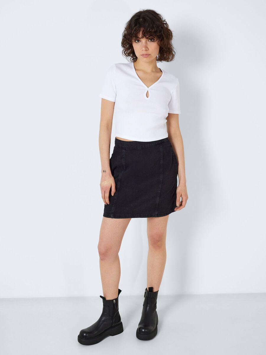 Noisy May HIGH WAISTED DENIM SKIRT, Black, highres - 27017860_Black_007.jpg