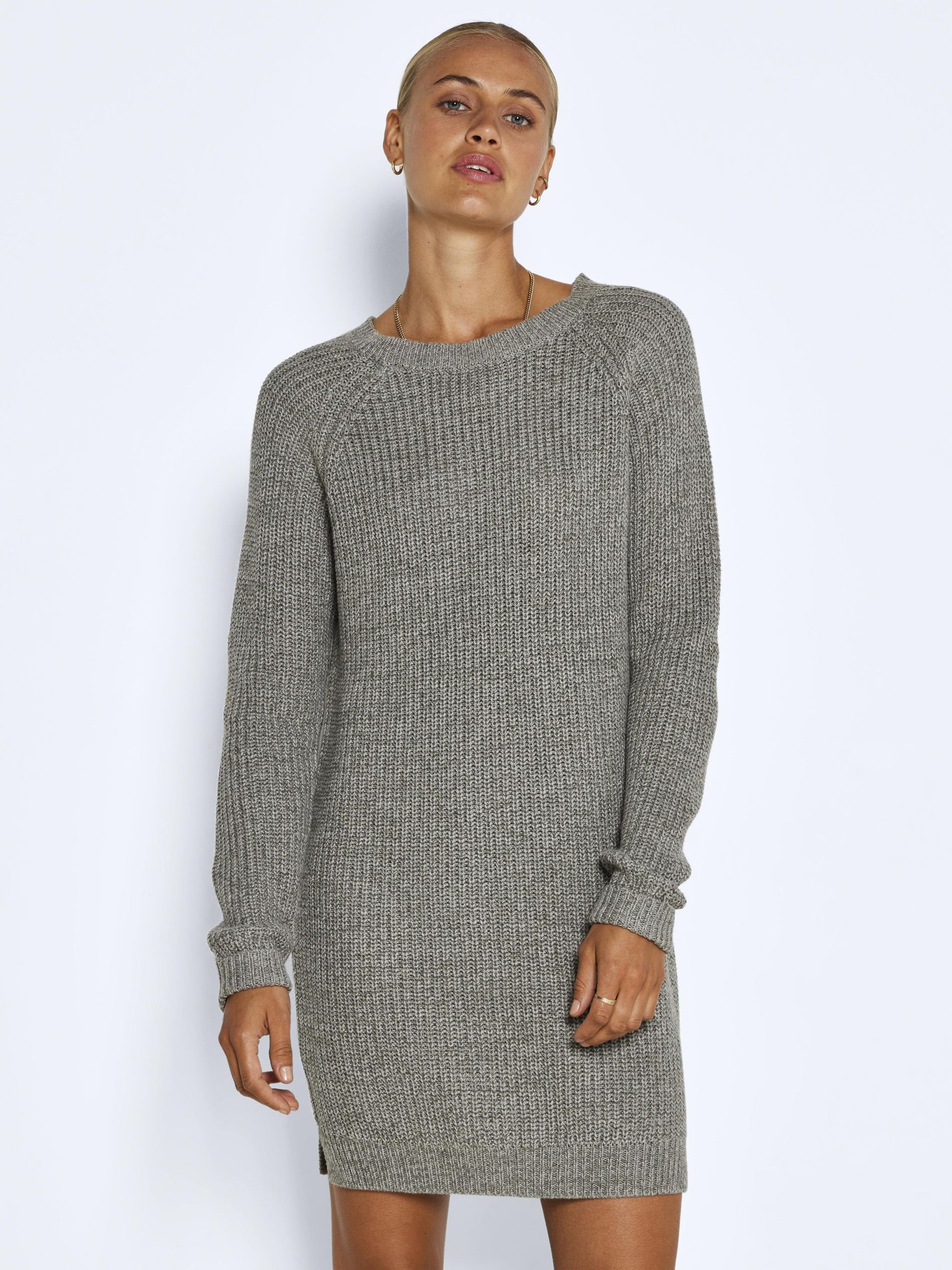 Grijze gebreide jurk new arrivals