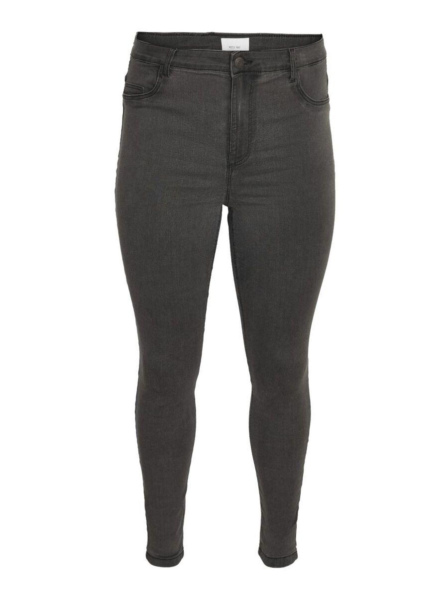 Noisy May CURVE NMCALLIE SKINNY FIT JEANS, Dark Grey Denim, highres - 27014951_DarkGreyDenim_001.jpg
