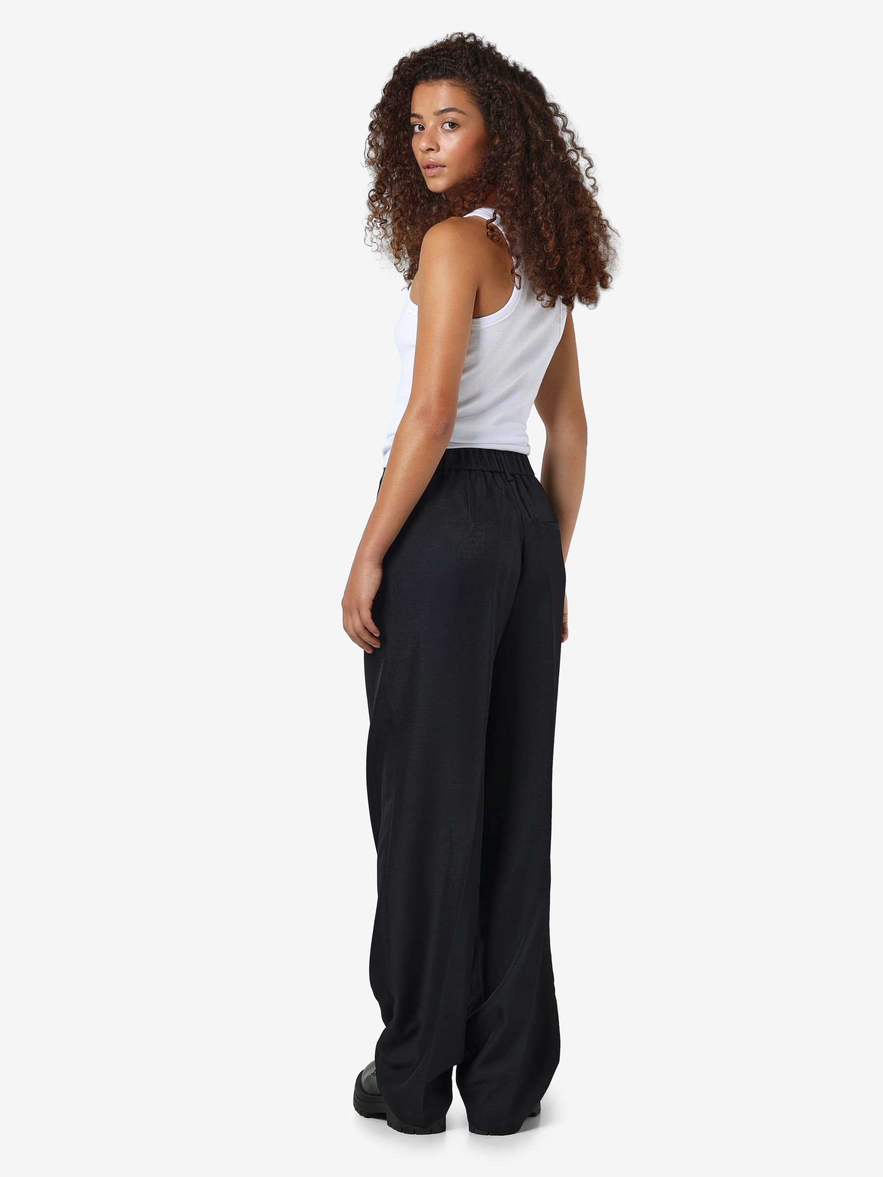 HIGH WAISTED TROUSERS Black NOISY MAY