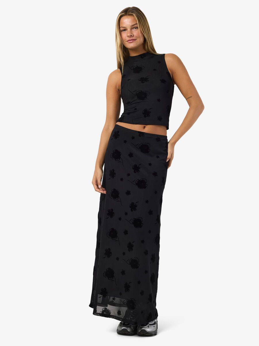 Carousel image - JACQUARD MAXI SKIRT, Black | 6