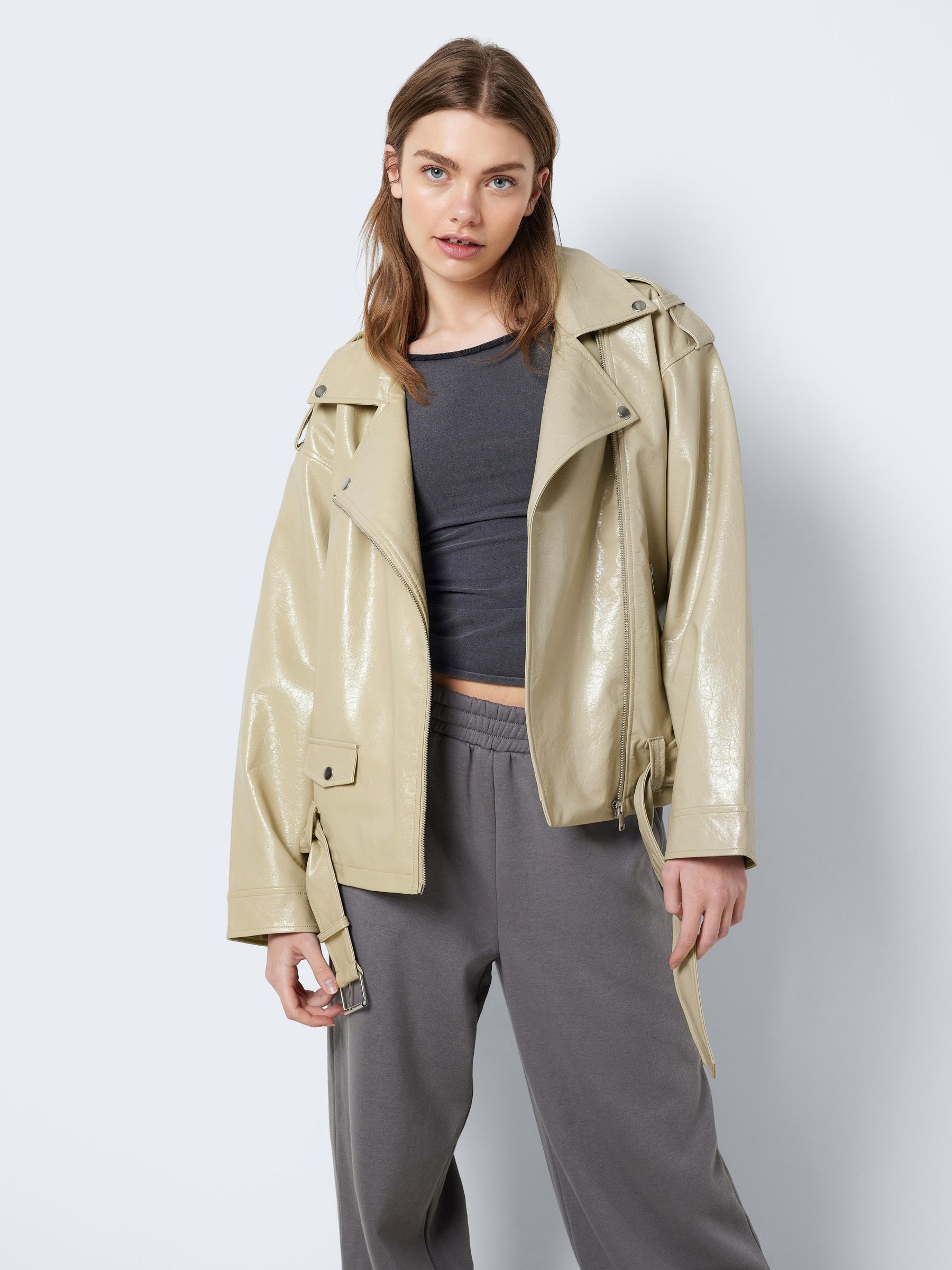 OVERSIZE VESTE SIMILI Marron NOISY MAY