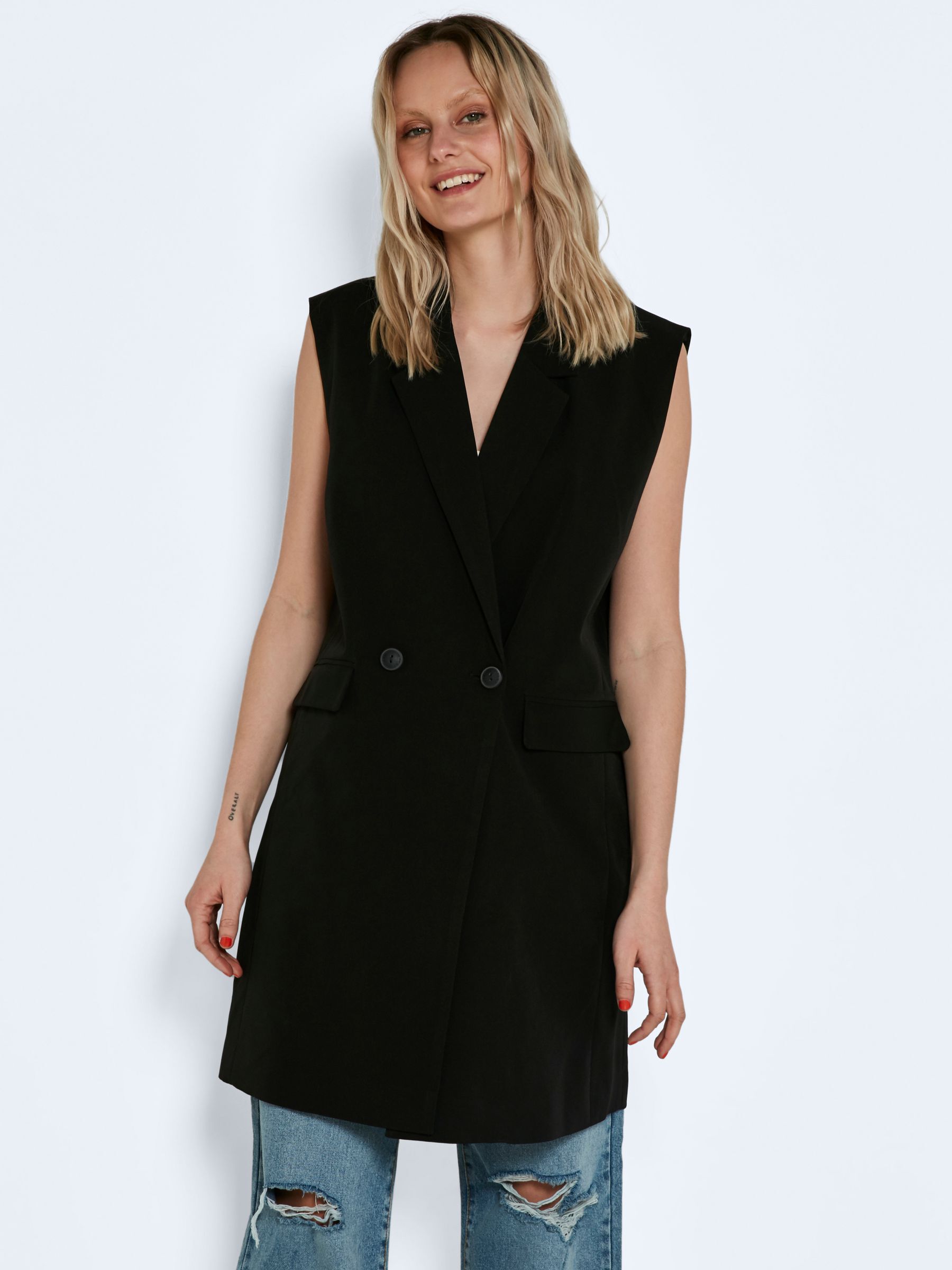 Long sleeveless blazers online
