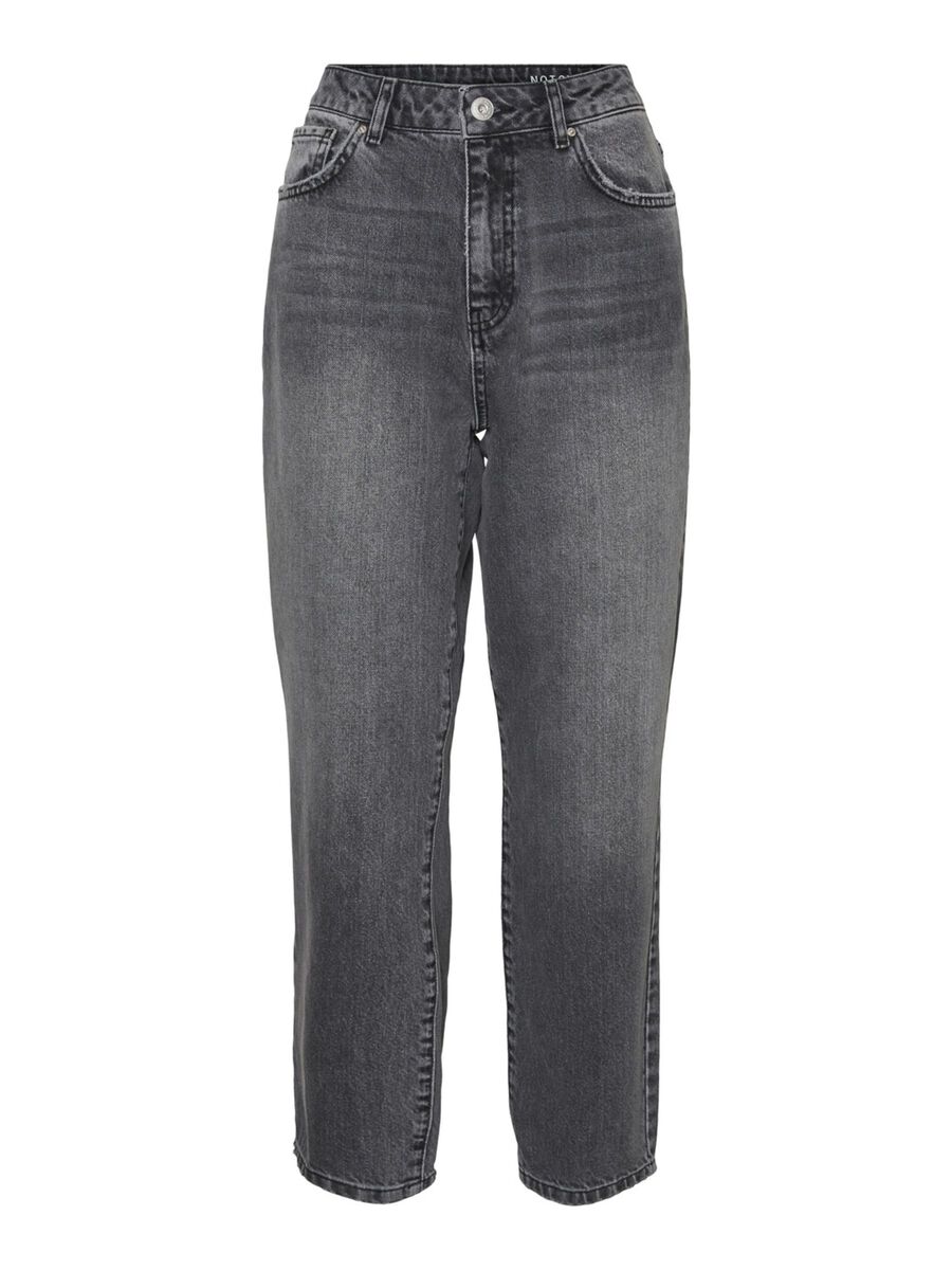 NMISABEL HIGH WAIST JEANS, Dark Grey Denim, highres