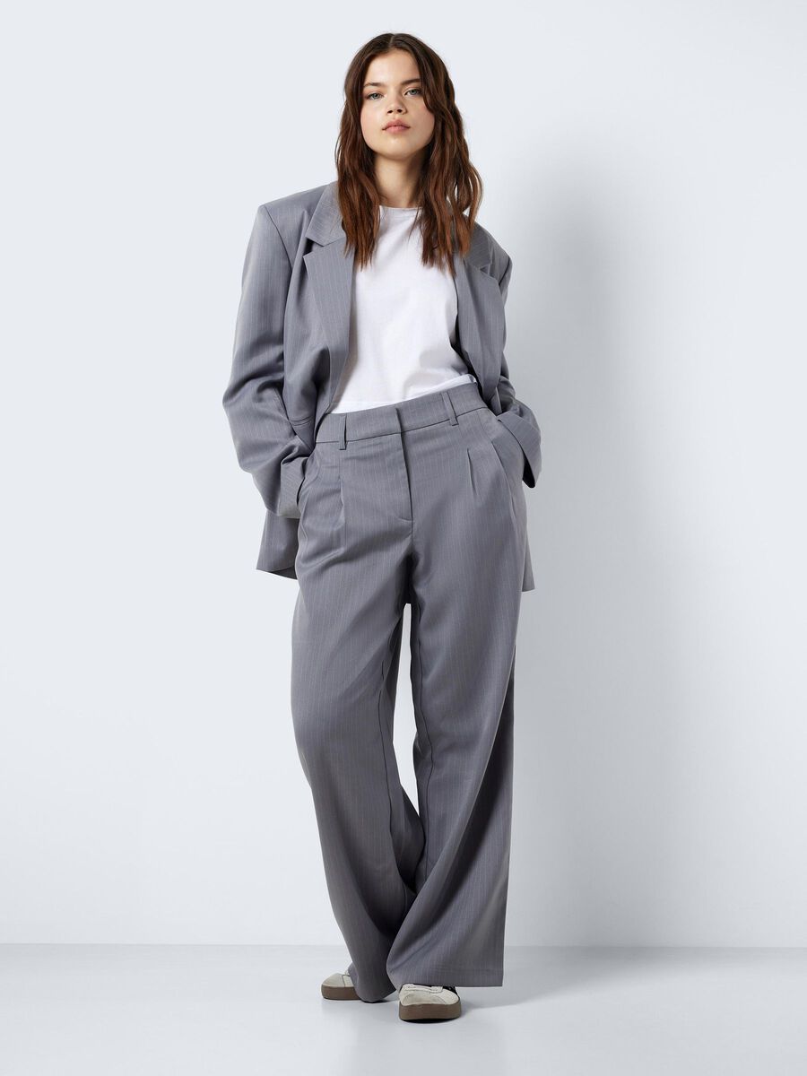 NADELSTREIFEN HOSE | Grau | NOISY MAY®