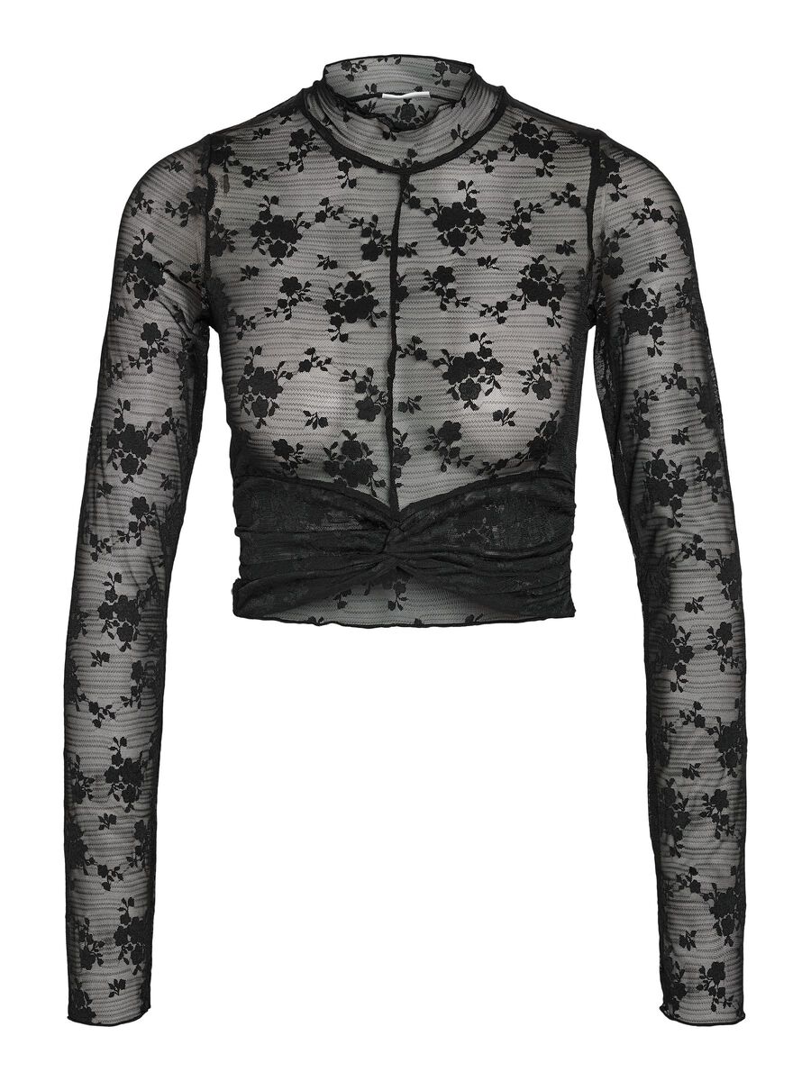 Carousel image - NMEVE LONG SLEEVED TOP, Black | 2