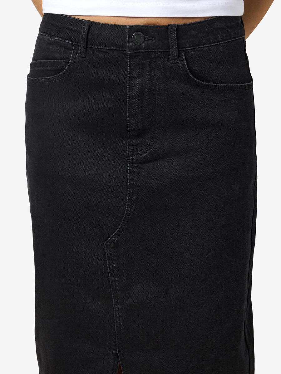 Carousel image - MIDI DENIM SKIRT, Black Denim | 5