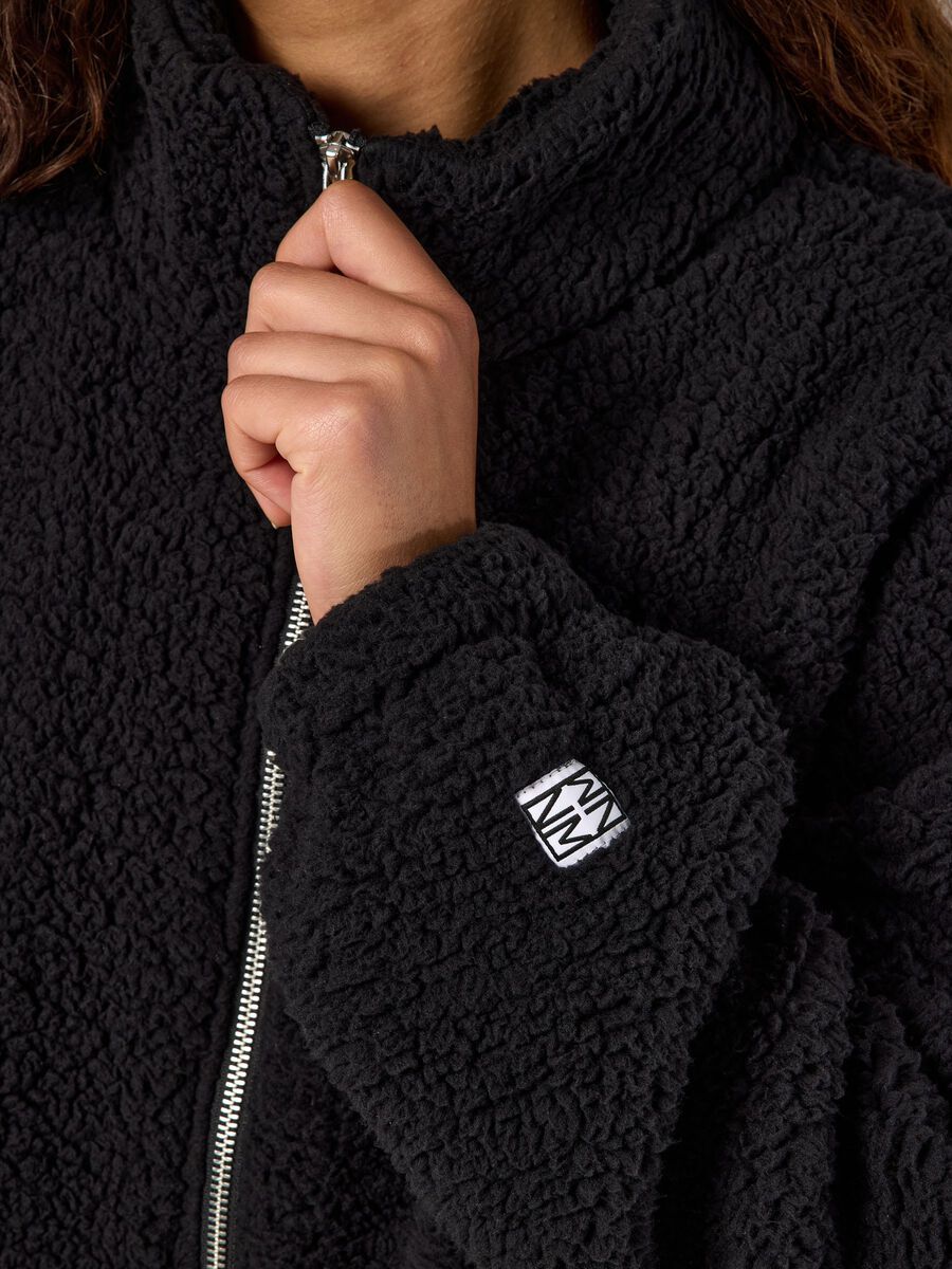 Carousel image 5 GEMUSTERTE FLEECEJACKE, Black