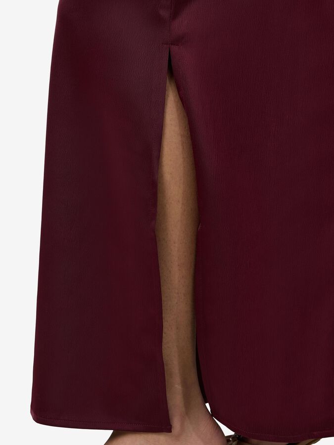 burgundy long tight dress A-Line Tulle Lace Burgundy Long Prom Dress, Burgundy Long Formal Dress –  shdress main image 1
