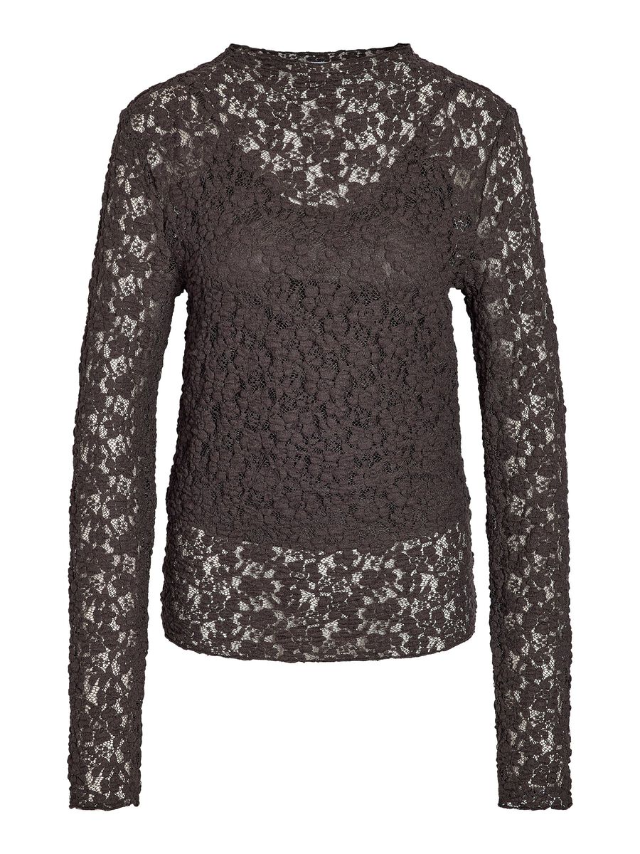 Carousel image 1 NMMIRIAM LACE BLOUSE, Chocolate Brown