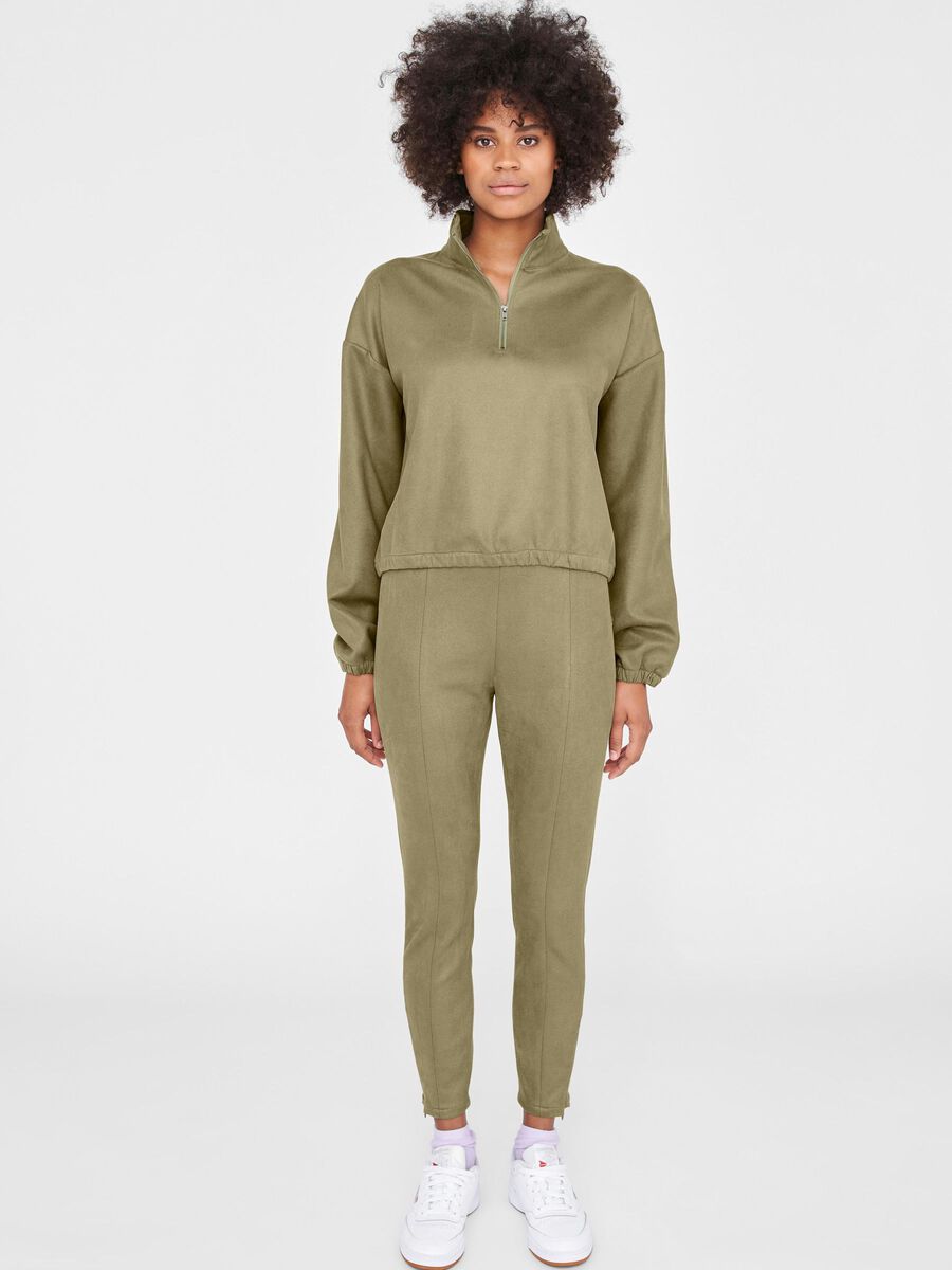 FAUX SUEDE LEGGINGS, Aloe, highres
