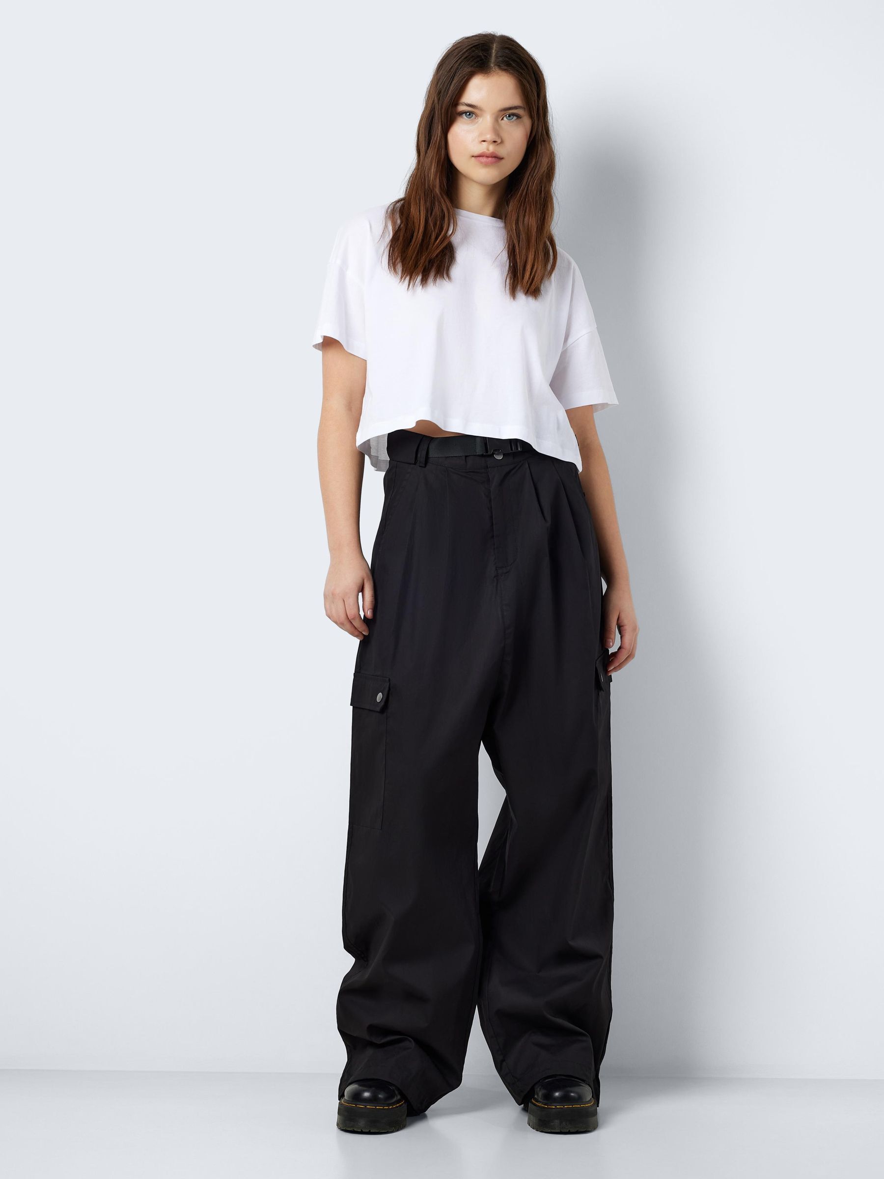 Black high waisted shop cargo trousers