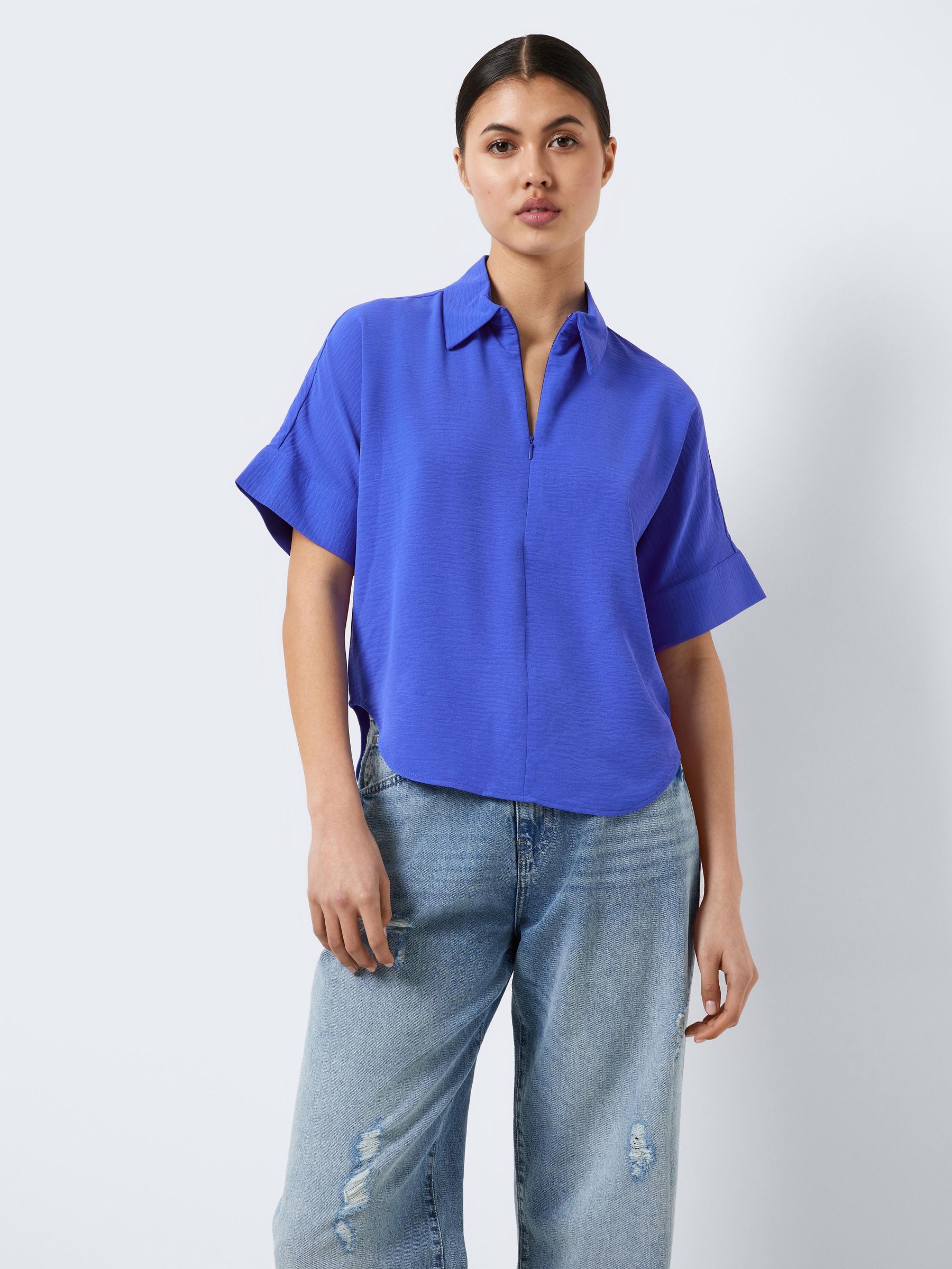 A MANCHES COURTES CHEMISE Bleu NOISY MAY