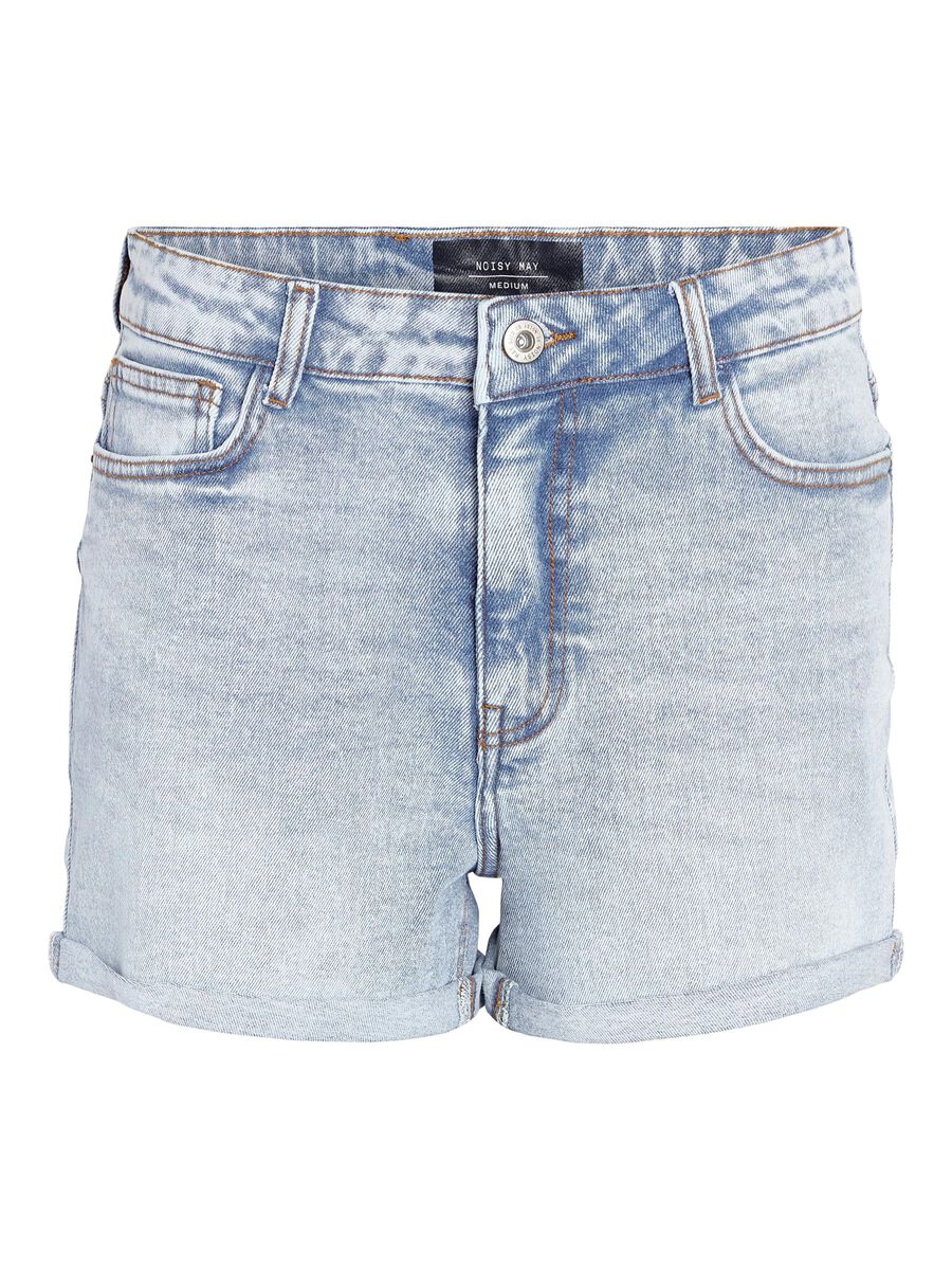 Noisy May HIGH WAIST JEANSSHORTS, Light Blue Denim, highres - 27029490_LightBlueDenim_001.jpg
