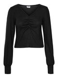 Noisy May LONG SLEEVED V-NECK TOP, Black, highres - 27022732_Black_001.jpg