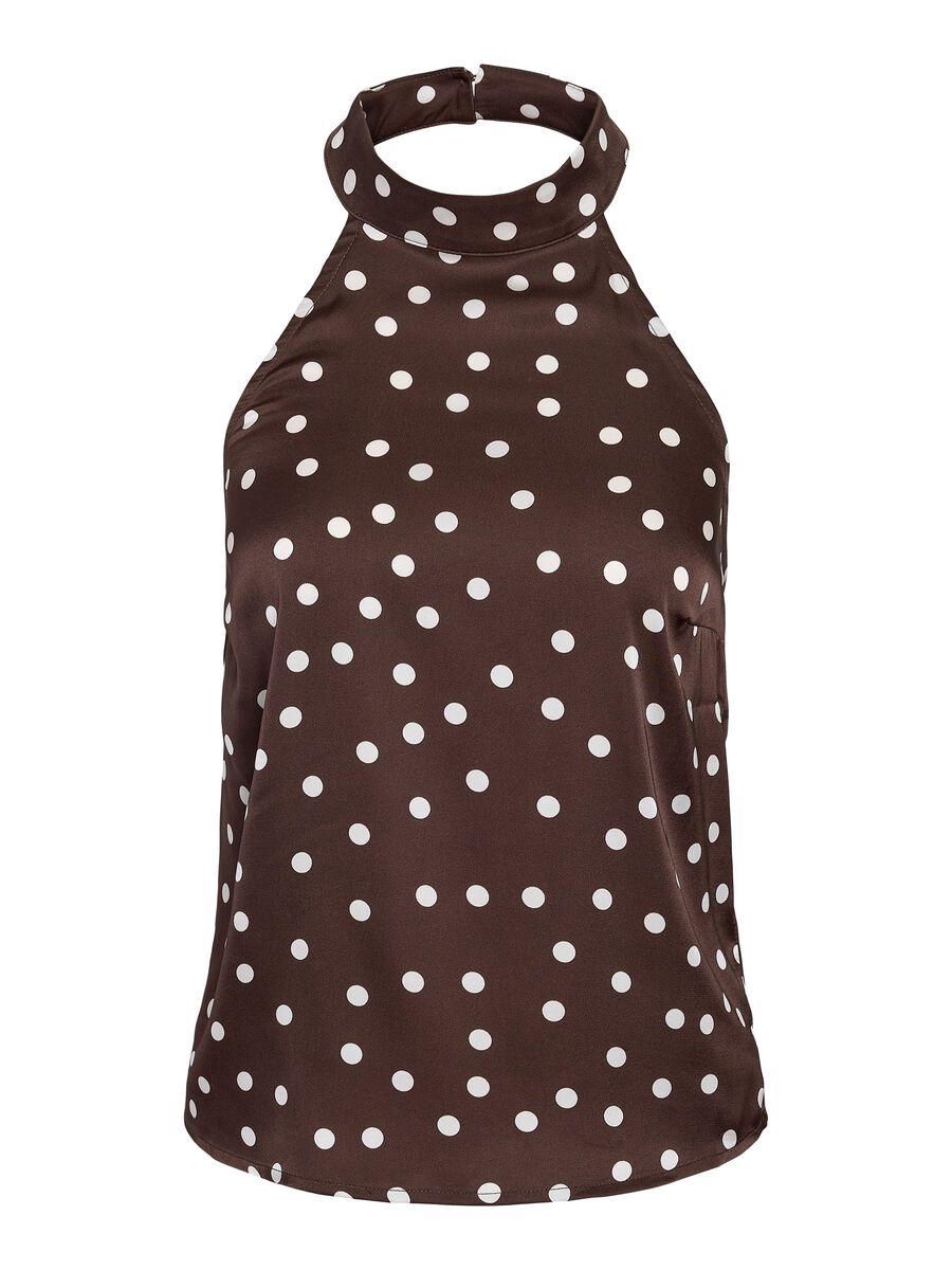 Carousel image 1 TOP CON SCOLLATURA, Chocolate Brown