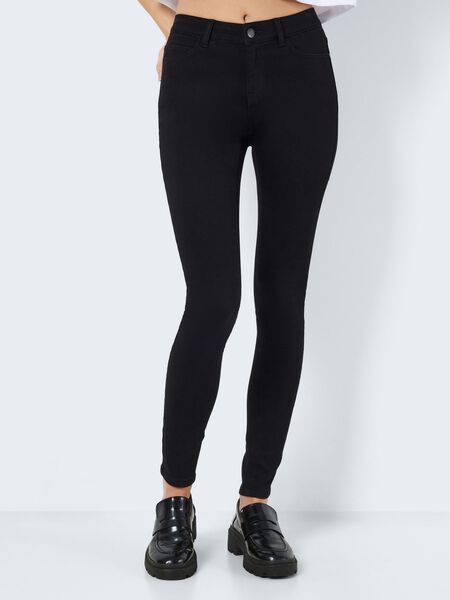Noisy May NMBILLIE NORMAL WAISTED SKINNY FIT JEANS, Black, highres - 27024947_Black_003.jpg