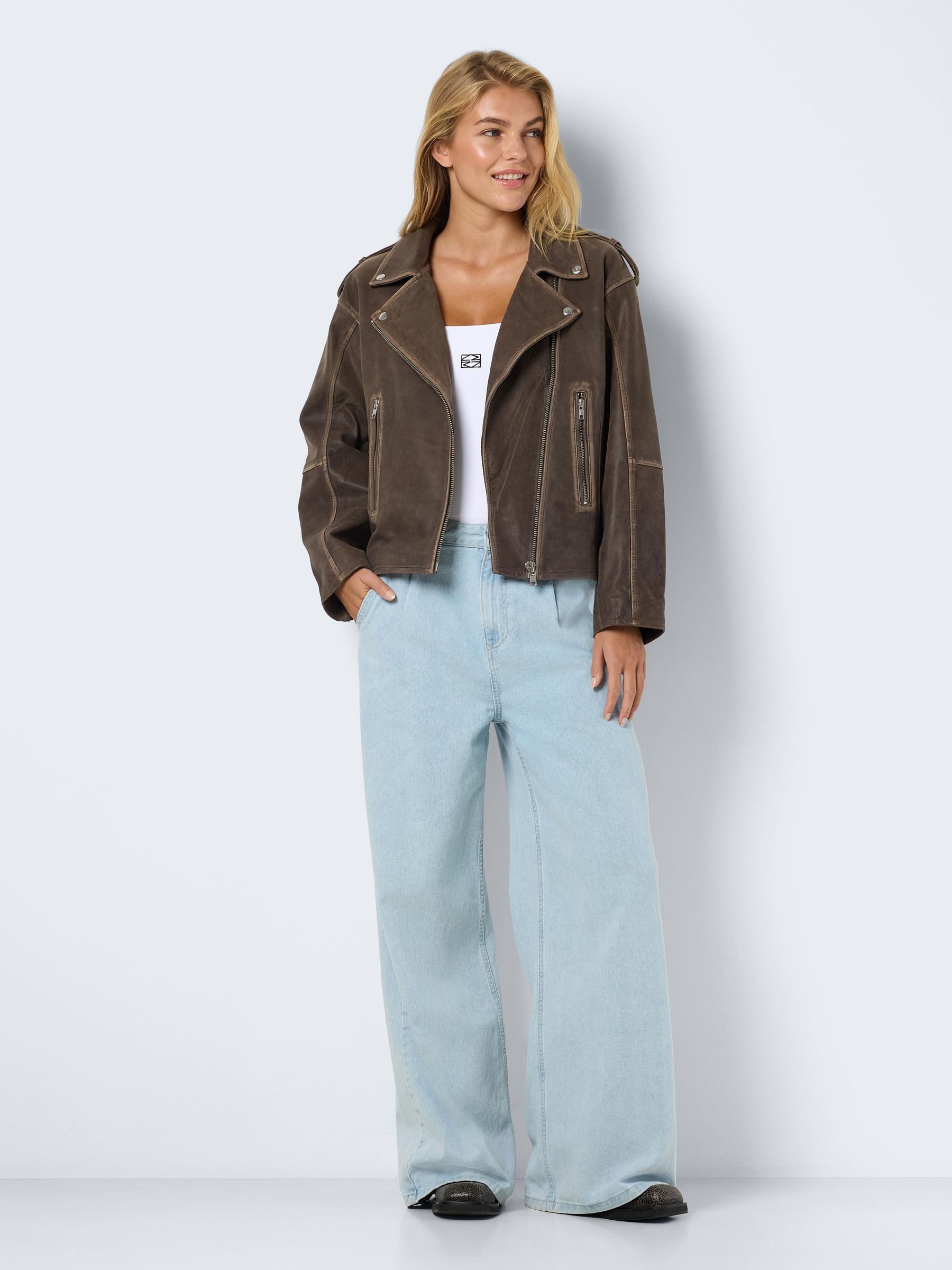 Faux leather and suede jacket shop