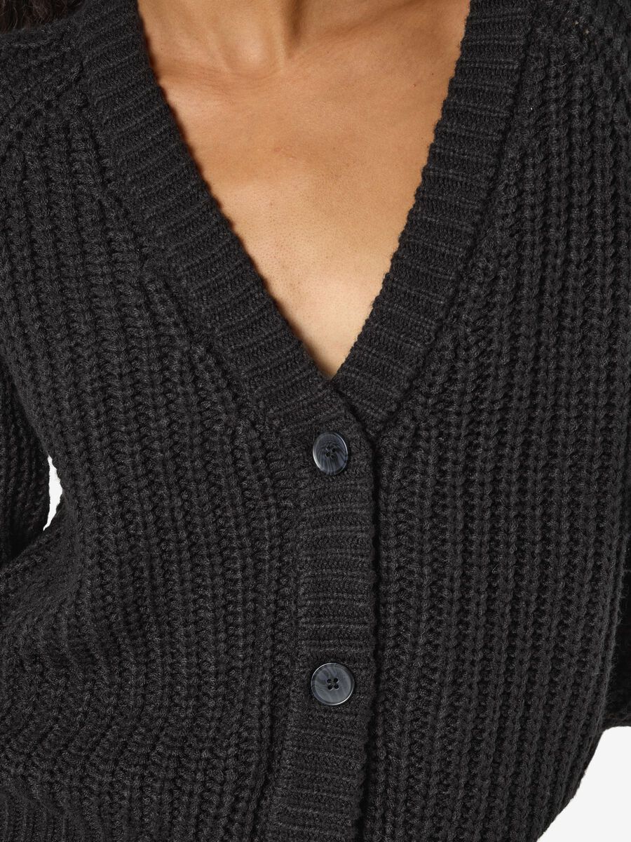Carousel image - STRIKKET CARDIGAN, Black | 5