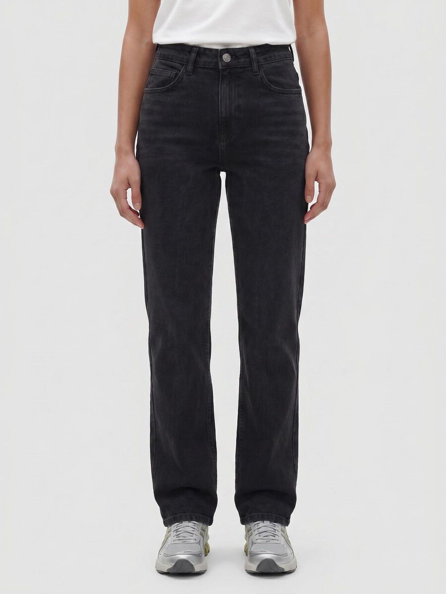 Product tile image - NMMONICA STRAIGHT FIT JEANS, Black Denim | 27032651_BlackDenim