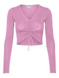 Noisy May LONG SLEEVED RUCHED TOP, Fuchsia Pink, highres - 27022172_FuchsiaPink_001.jpg