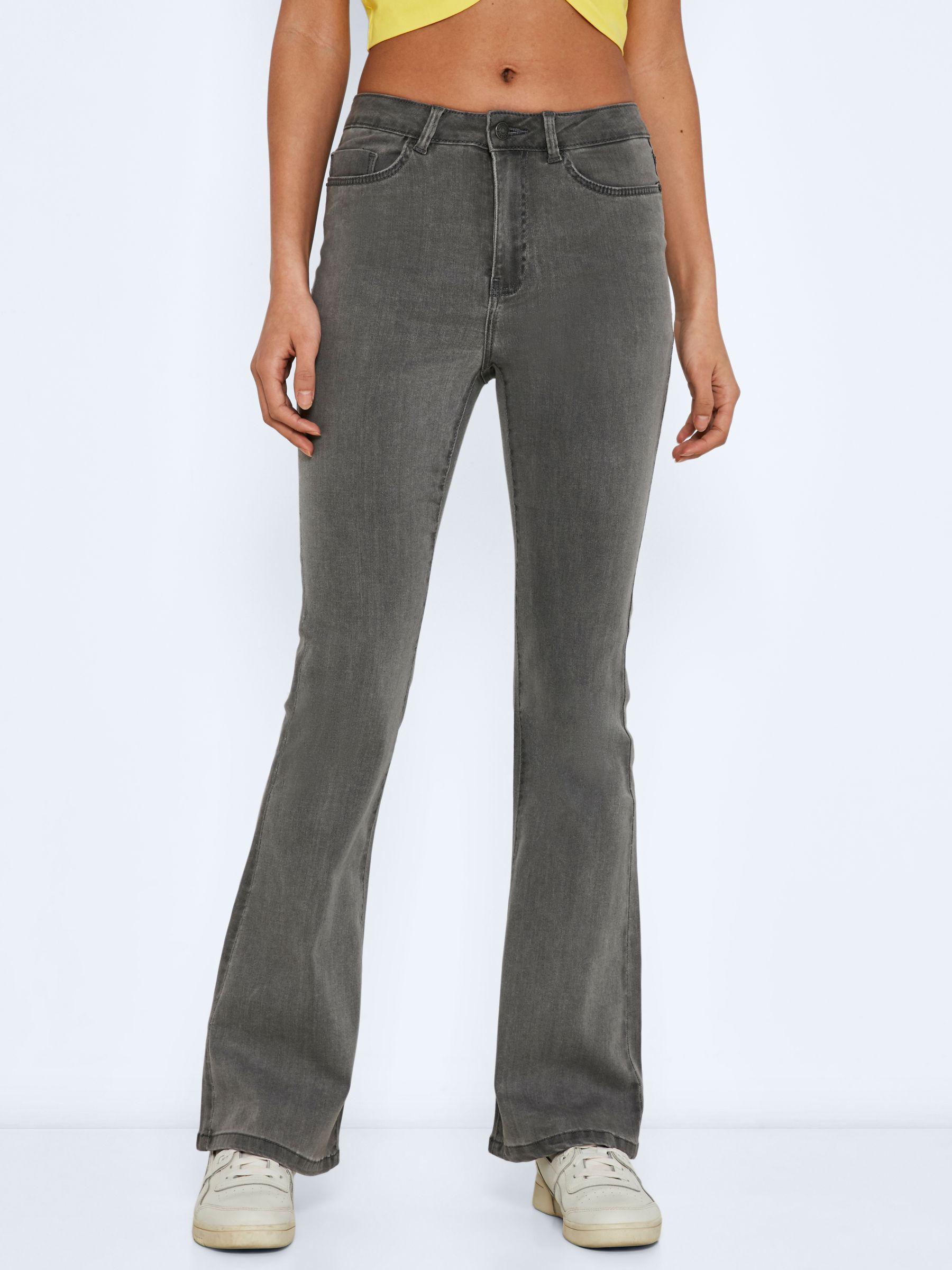 NMSALLIE HIGH WAISTED FLARED JEANS Grey NOISY MAY