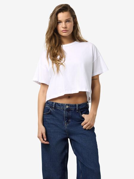 Noisy May SHORT SLEEVED SEMI CROPPED TOP, Bright White, highres - 27023863_BrightWhite_003.jpg
