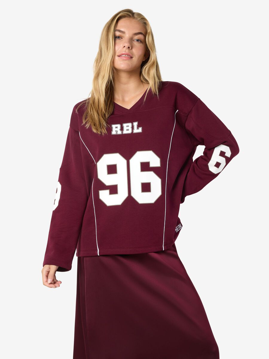 Product carousel image - V-NECK FOOTBALL JERSEY, Windsor Wine | 2