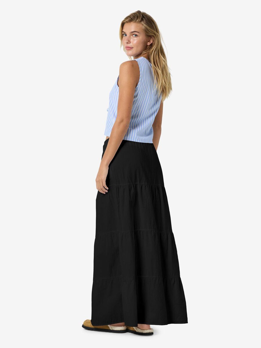 Carousel image - GELAAGD MAXI ROK, Black | 3