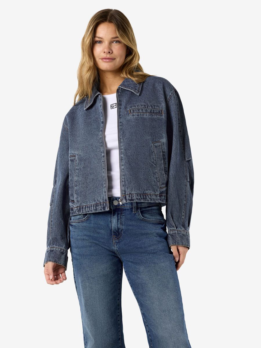 Product tile image NMNOLA DENIM JACKET, Medium Blue Denim 27037888_MediumBlueDenim