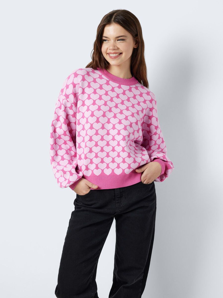 Noisy May EN MAILLE À MOTIF PULLOVER, Pink Power, highres - 27028159_PinkPower_1107169_007.jpg