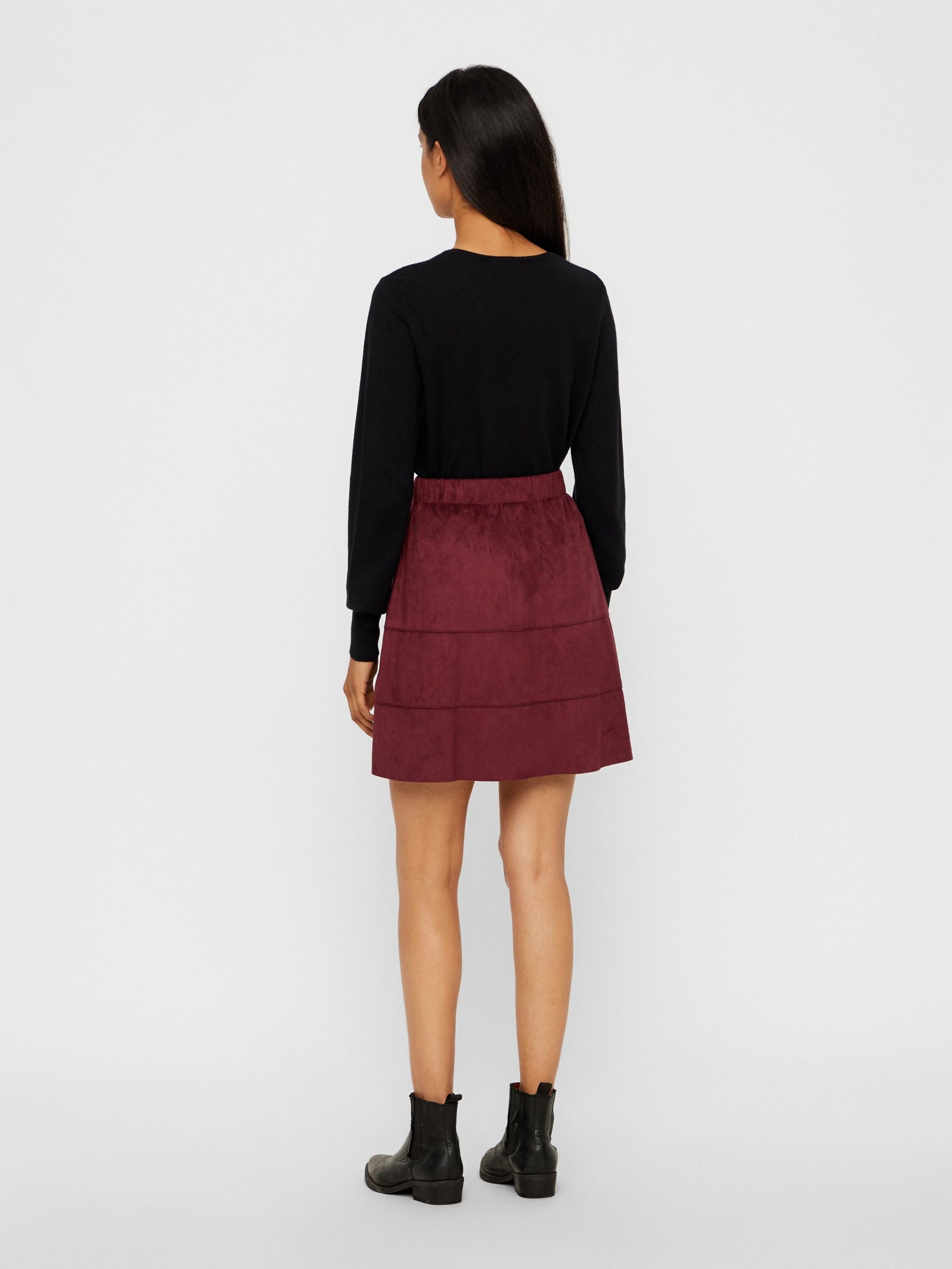 Red suede skirt deals