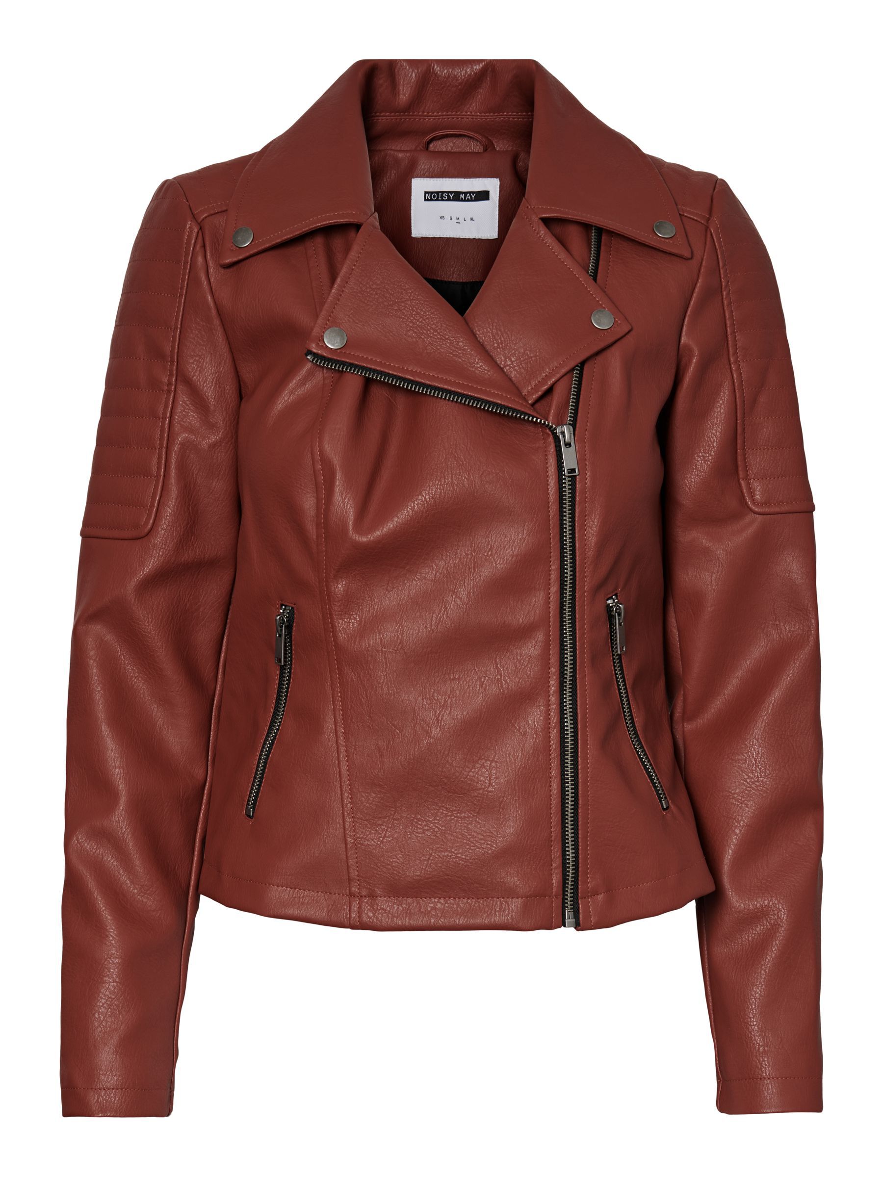 LEATHER LOOK JACKET Red NOISY MAY
