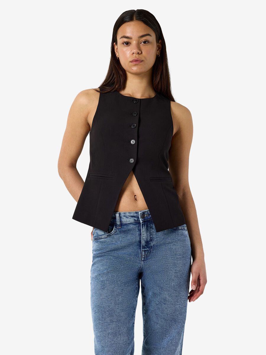 Product tile image - NMMAILE SLEEVELESS WAISTCOAT, Black | 27035135_Black