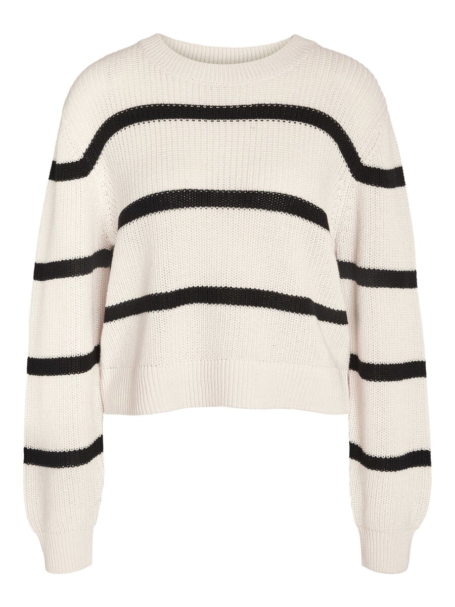 Product tile image - STRIPED KNITTED PULLOVER, Eggnog | 27027632_Eggnog_1068963