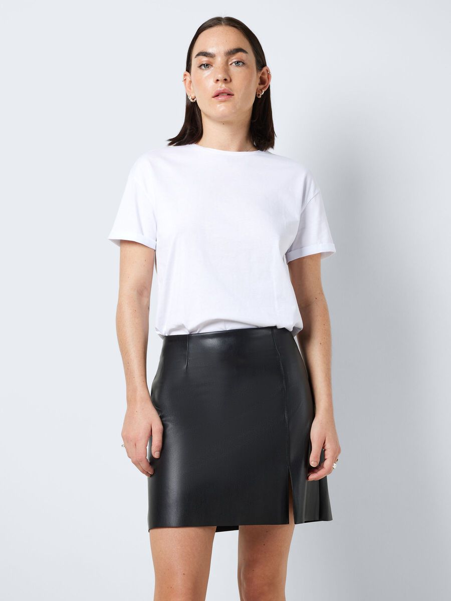 Noisy May COATED HIGH WAISTED SKIRT, Black, highres - 27021277_Black_007.jpg