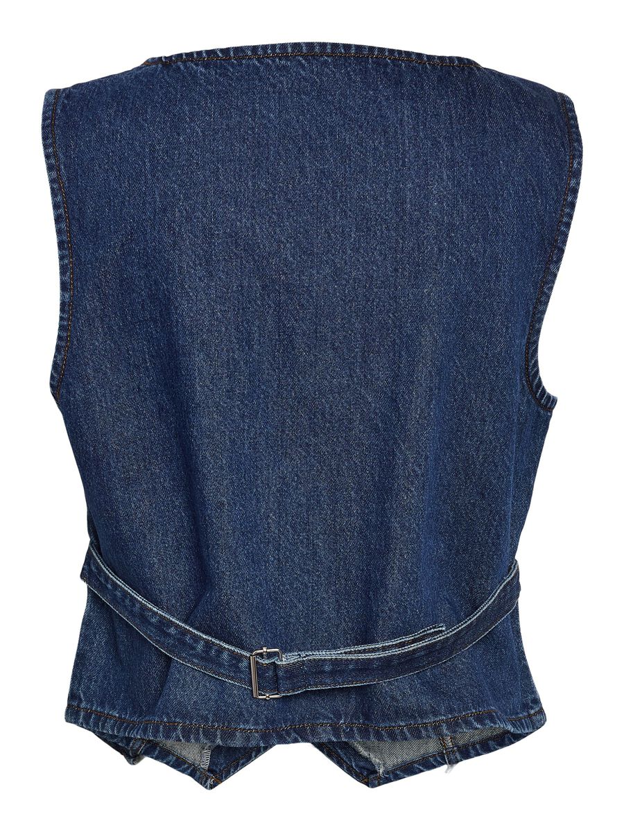 Carousel image - NMSANJA  DENIM VEST, Dark Blue Denim | 7