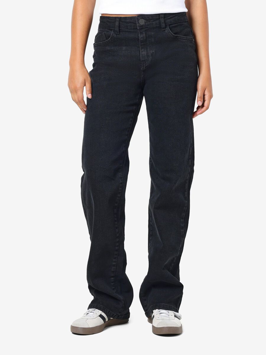 Noisy May NMYOLANDA STRAIGHT FIT JEANS, Black Denim, highres - 27029317_BlackDenim_003.jpg