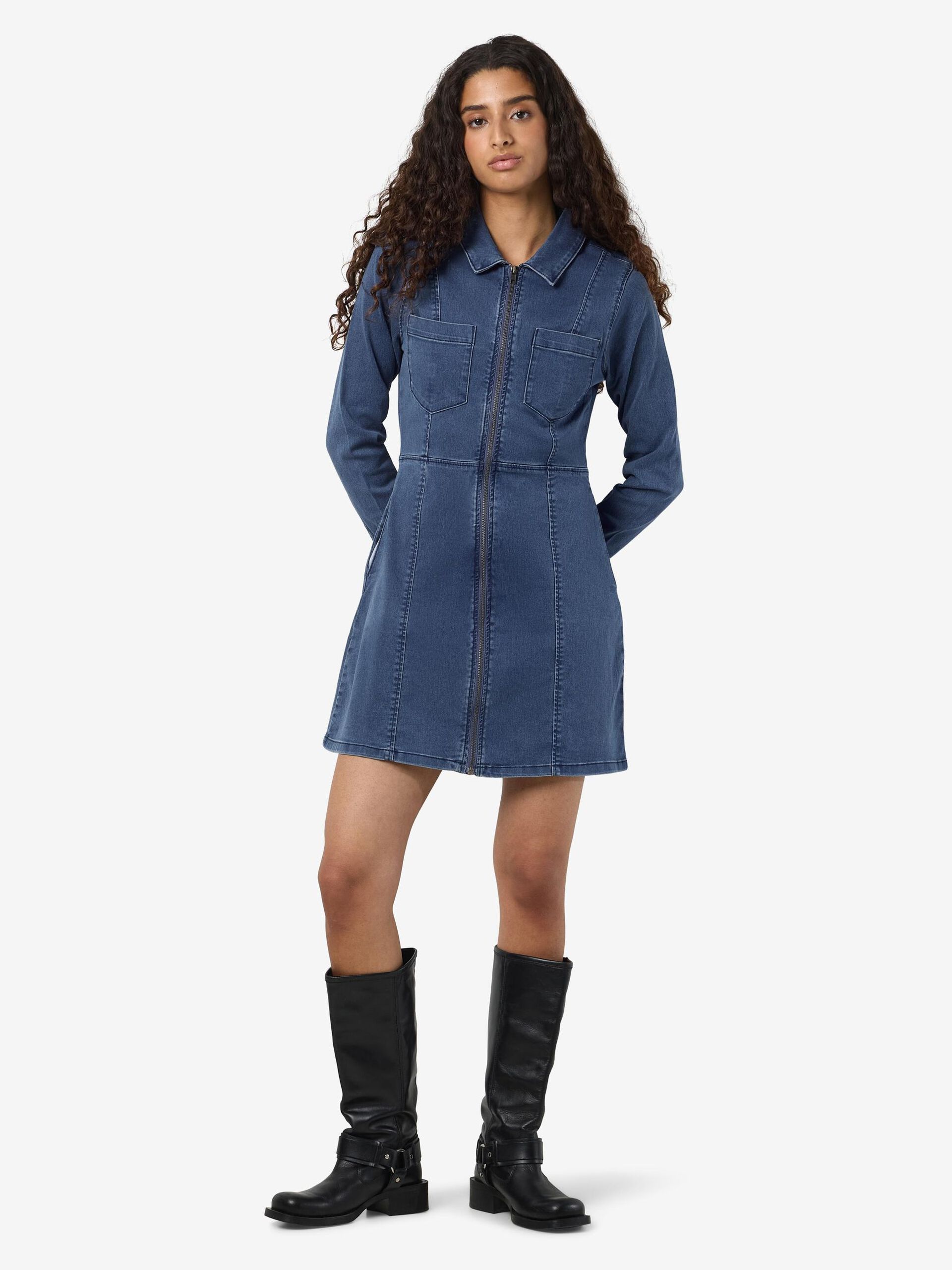 Carousel image - VESTITO MINI, Medium Blue Denim | 4